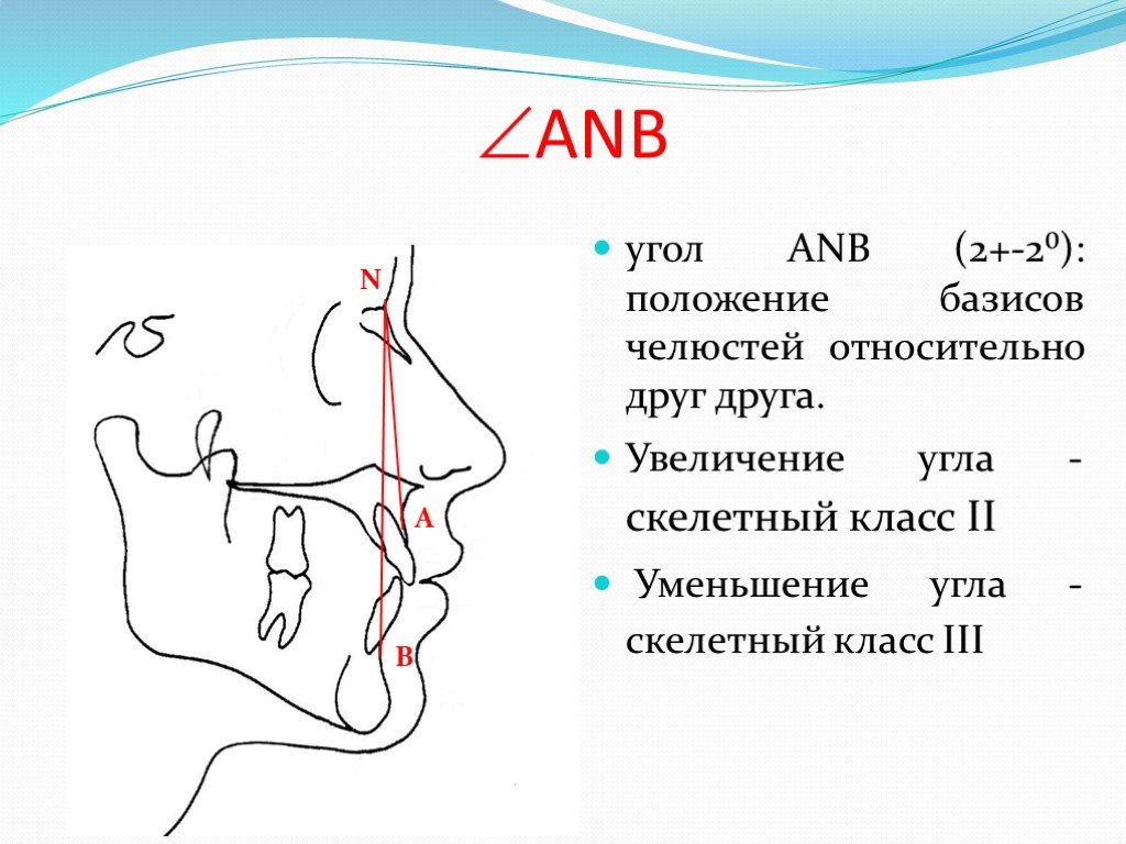 Угол spp mp. Угол sna на ТРГ. Sna SNB ANB углы. Угол ANB. Угол ANB В ортодонтии.