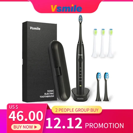 vsmile electric toothbrush with travel case