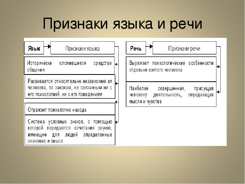 Общие признаки языков