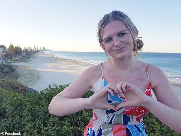 Caitlin Alsop (pictured), from the Gold Coast, was only 23 when she went to bed one night in August last year and suddenly felt like she couldn