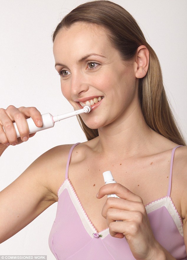 Dr Sameer Patel, clinical director at Elleven Dental in London, says that it’s not the electric toothbrushes that cause the damage, but the way people use them. ‘Hardly anyone uses them correctly,’ he says. ‘You’re meant to hold it next to the tooth surface, angling the brush towards the gums at a 45-degree angle
