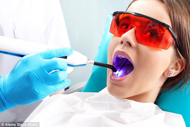 Cindy had four laser treatments on all teeth, then repeated treatments on teeth with deep pockets [file photo]