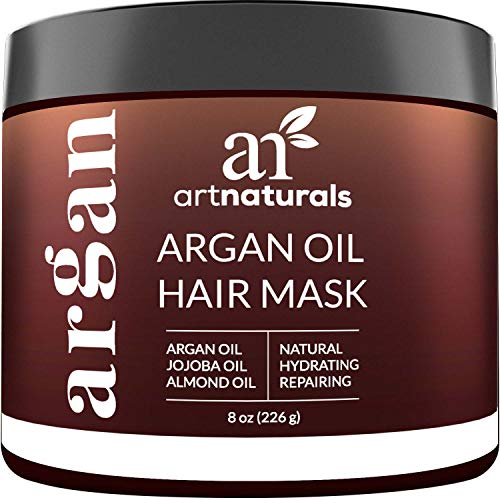 ArtNaturals Argan Oil Hair Mask - (8 Oz/226g) - Deep Conditioner - 100% Organic Jojoba Oil, Aloe Vera & Keratin - Repair Dry, Damaged Or Color Treated Hair After Shampoo - Sulfate Free