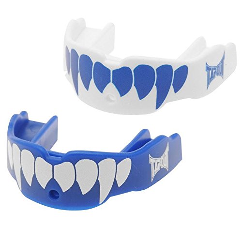 TWIN PACK Tapout Fang Mouthguard GUM SHIELD Mouth Guard - Junior , Blue/White UNISEX Boxing MMA, Rugby, Ufc Wrestling Mouth Guard