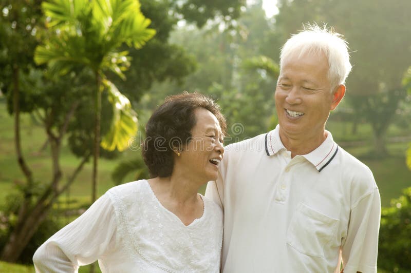 Asian Senior Couple stock photo