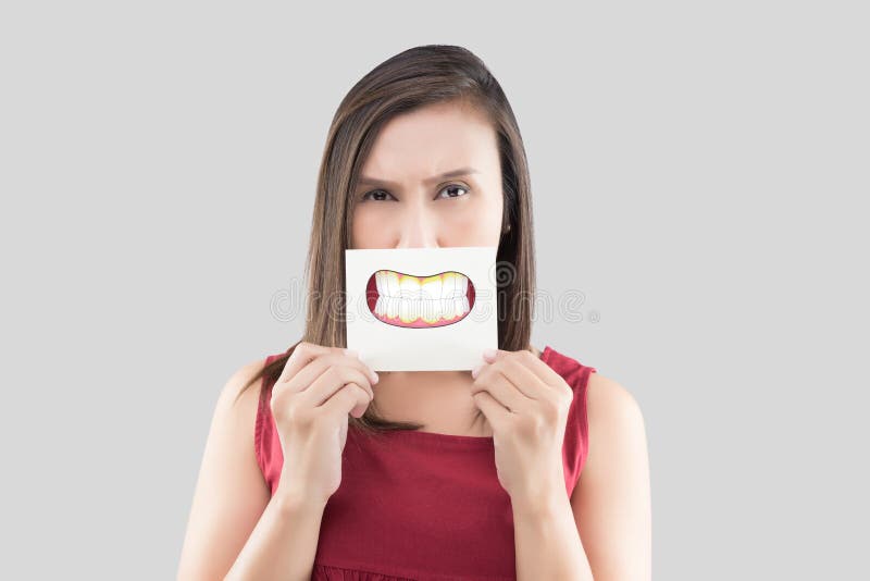Bad breath or Halitosis, The concept with healthcare gums and teeth stock image