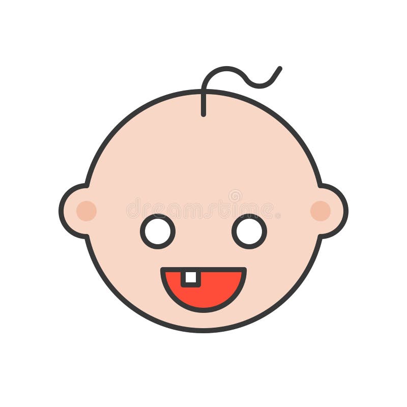 Broken teeth baby or milk tooth, dental related icon, filled out royalty free illustration