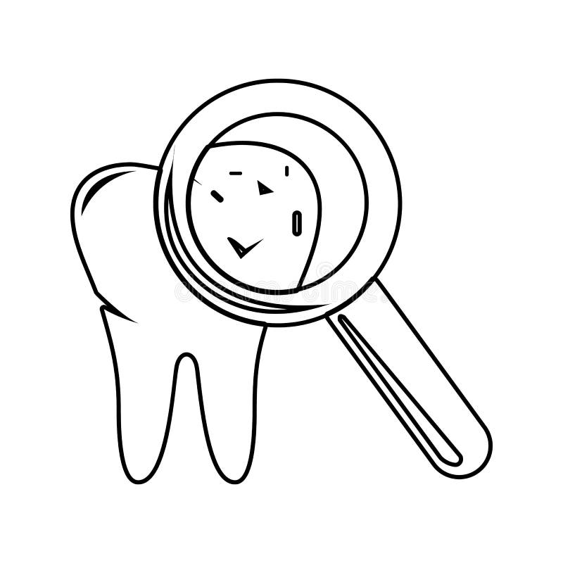 Caries on teeth icon. Element of cyber security for mobile concept and web apps icon. Thin line icon for website design and. Development, app development on stock illustration