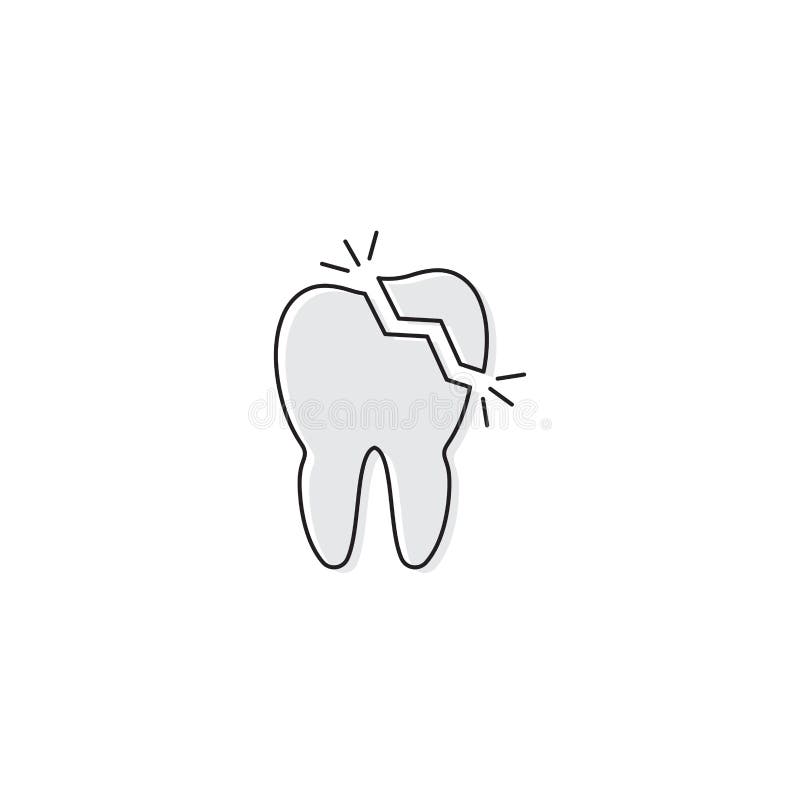 Decayed teeth vector icon symbol dental disease isolated on white background. Eps10 royalty free illustration