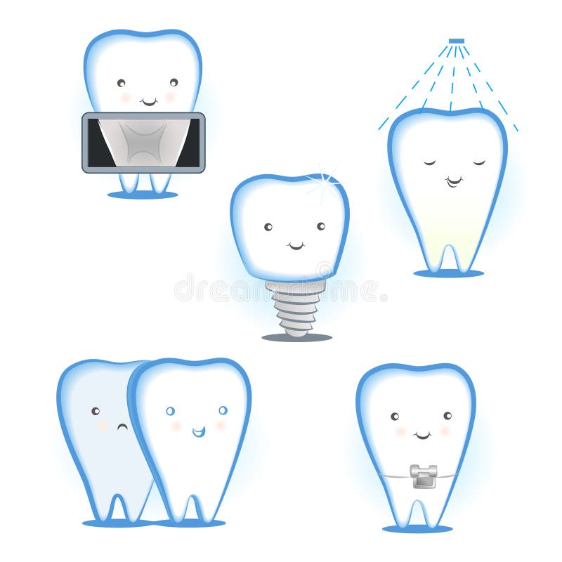 Dental care. The illustration of the different services in the dental treatment stock illustration