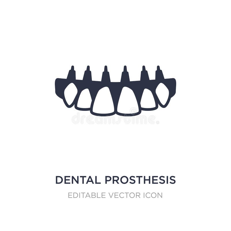 Dental prosthesis icon on white background. Simple element illustration from Dentist concept. Dental prosthesis icon symbol design stock illustration