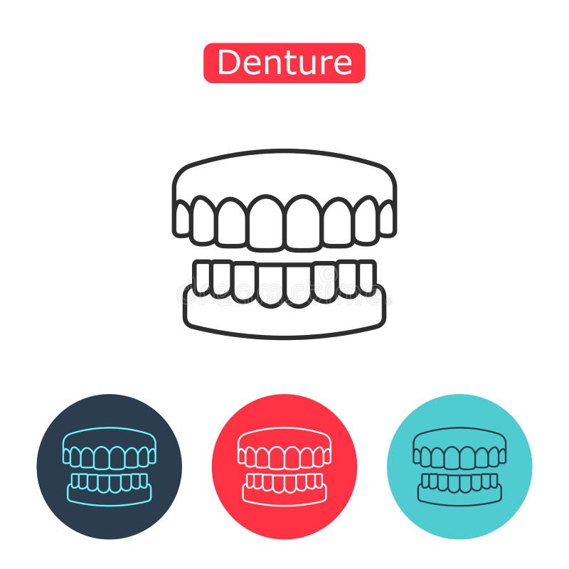Dental prosthesis, tooth orthopedics sign. Denture icon. Dental prosthesis, tooth orthopedics sign. Teeth image. Medicine symbol for info graphics, websites and stock illustration