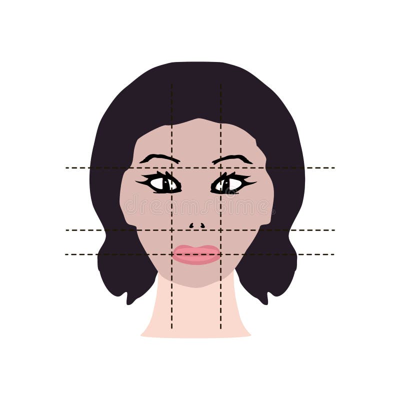 Face asymmetry. Cosmetic defect. Incorrect teeth bite.  royalty free illustration