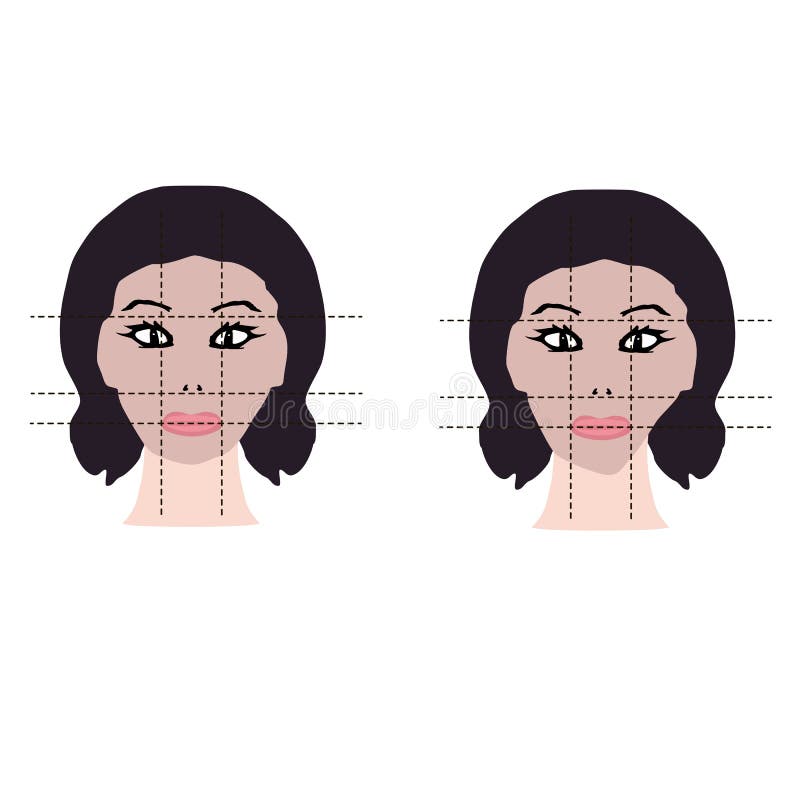 Face asymmetry. Cosmetic defect. Incorrect teeth bite.  vector illustration
