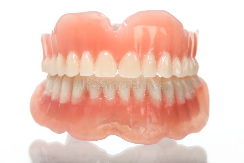 Full set of acrylic denture royalty free stock image