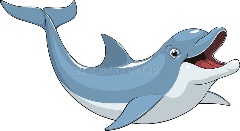 Funny dolphin fun stock illustration