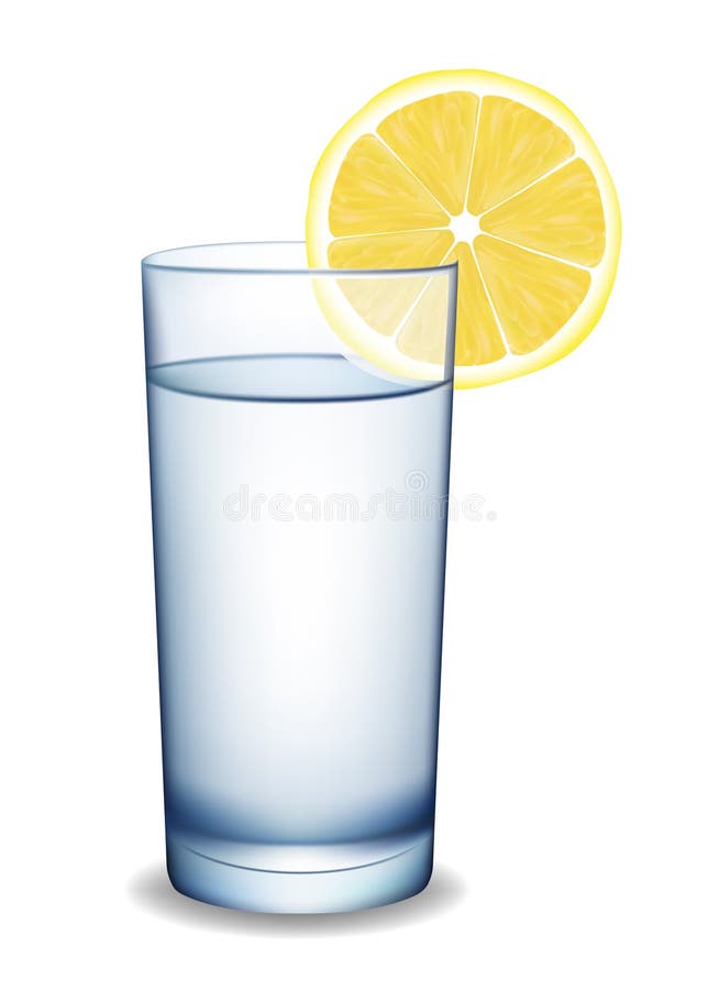 Glass of water with lemon. royalty free illustration