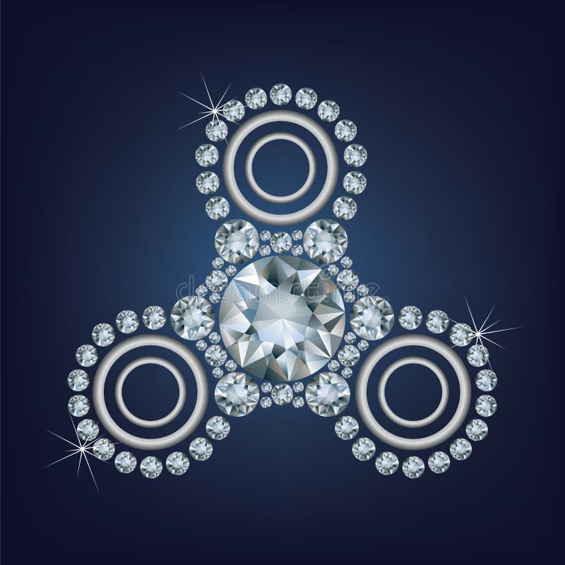 Hand Fidget Spinner made a lot of diamonds vector illustration Hand Fidget Spinner made a lot of diamonds vector illustration