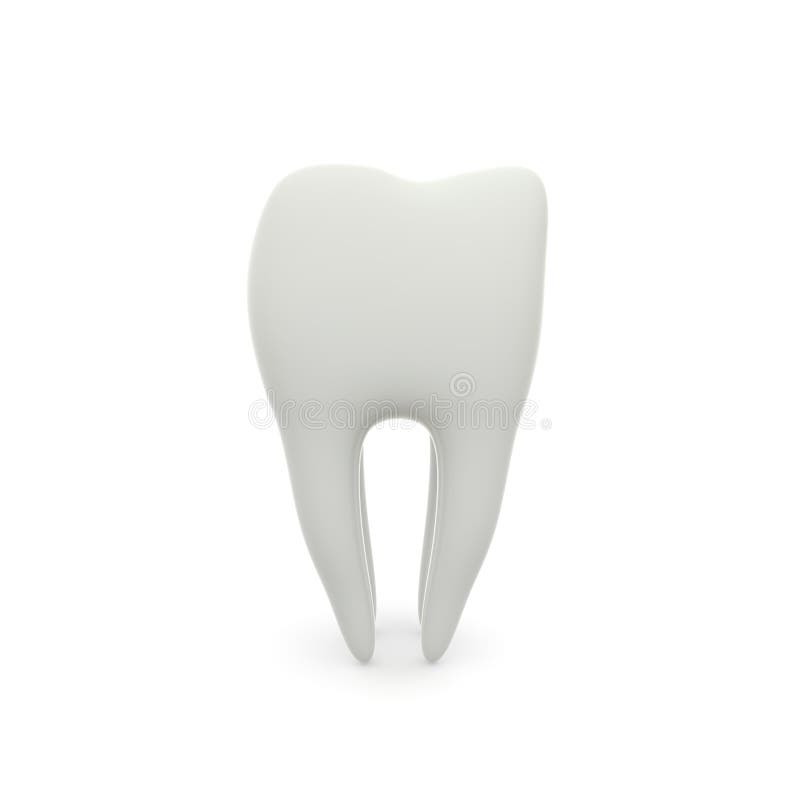 Model of a molar tooth on a white isolated background. 3D illustration stock illustration