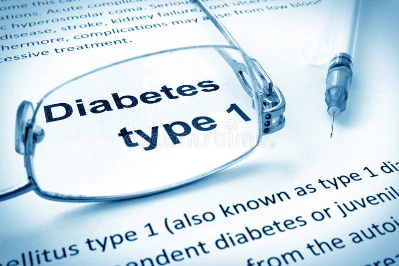 Paper with words diabetes type 1 royalty free stock photo