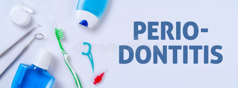 Periodontitis. Oral care products on a light background - Periodontitis royalty free stock photos