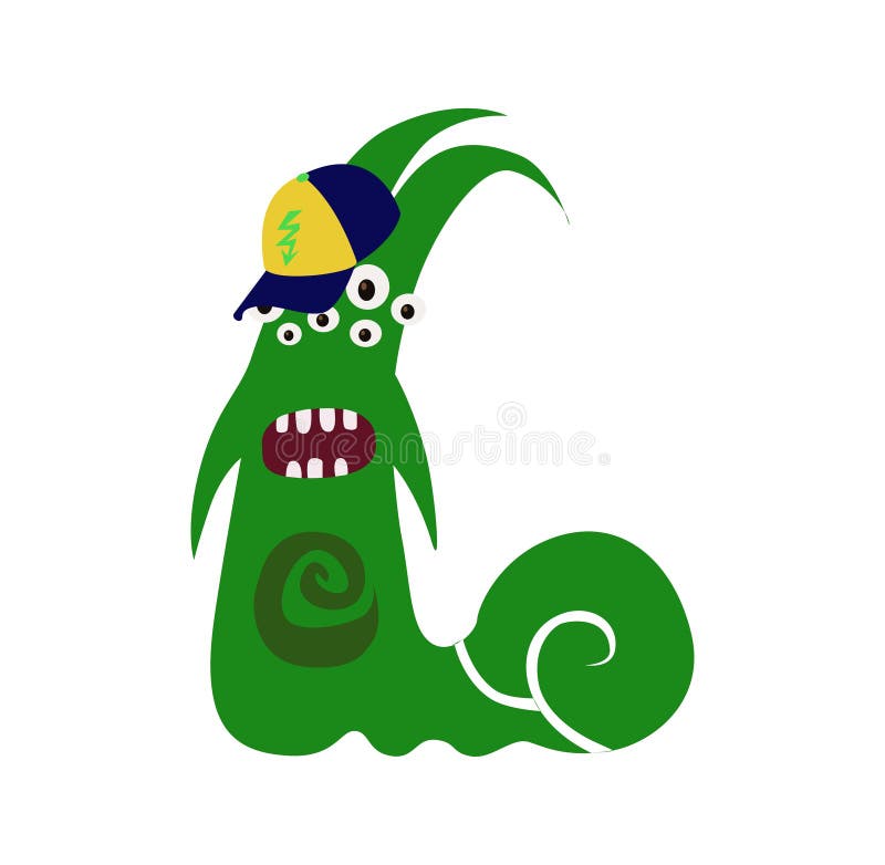 Scary Cool Monster Avatar - Animated Cartoon Character in Flat Vector. Use as Emoji, Mascot or Illustration Isolated on White Background vector illustration