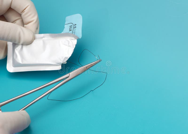 Silk Suture royalty free stock photography