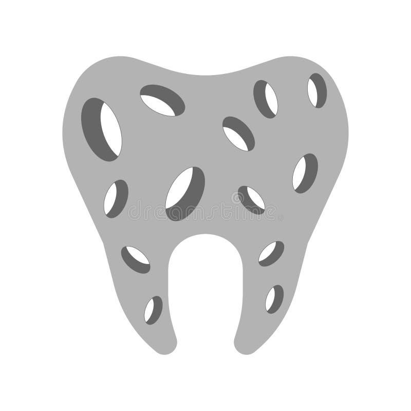 Tooth with hole. sick tooth. Caries and pulpitis Toothache Vector illustration stock illustration