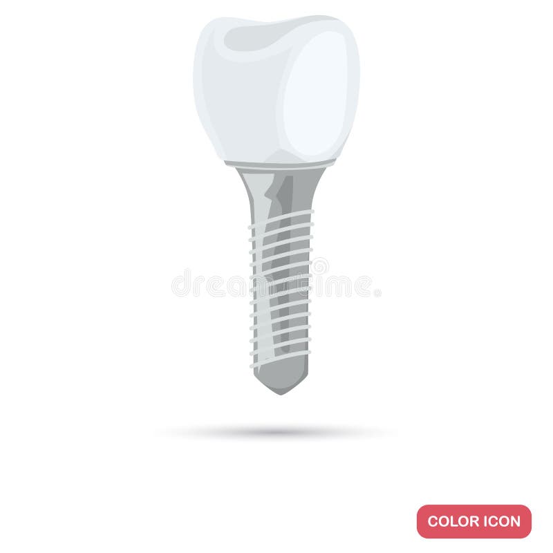 Tooth with a pin color flat icon for web and mobile design. Tooth with a pin color flat icon royalty free illustration