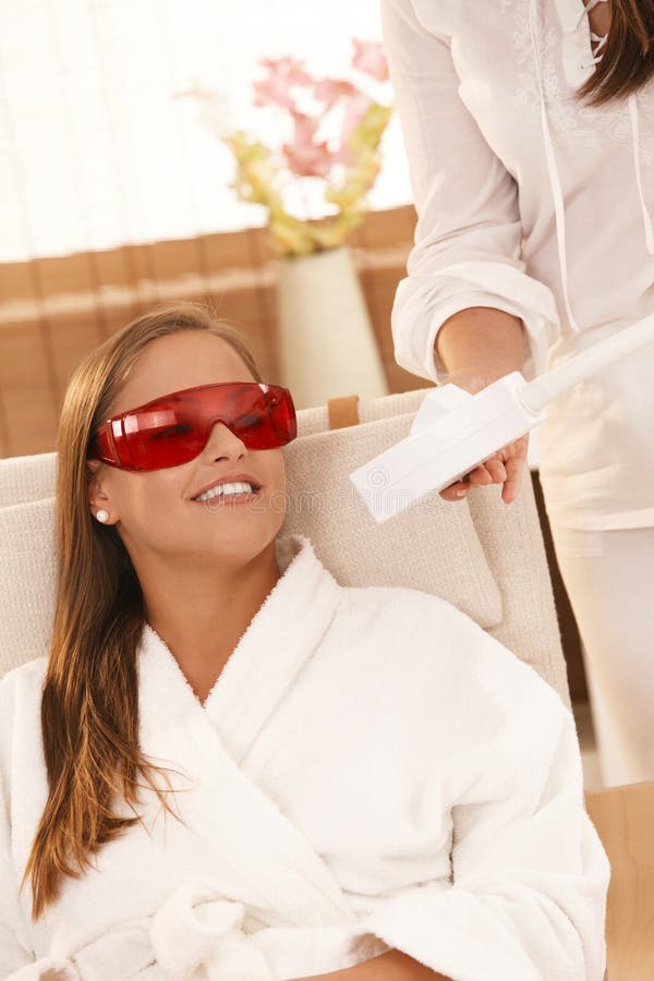 Woman smiling after laser tooth whitening stock photos